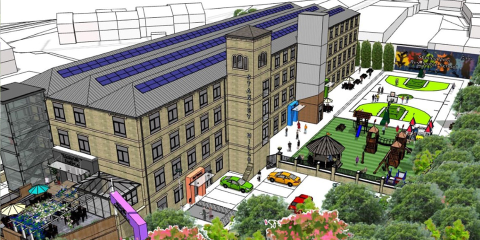 Pic showing an architects render of the original innovative programme centre planned for Halifax
